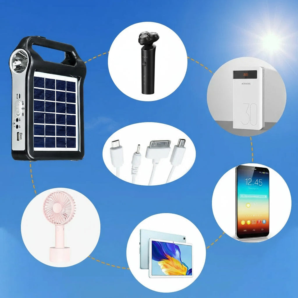 🌞 Generador Solar Portátil 3 en 1 – Energía Limpia para Camping y Emergencias