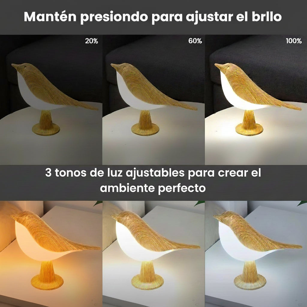 Small Desk Lamp, Bird Lamp Bedside Lamps with 3 Color Temperature and Touch Sensor,Cordless Lamp Kids Night Light