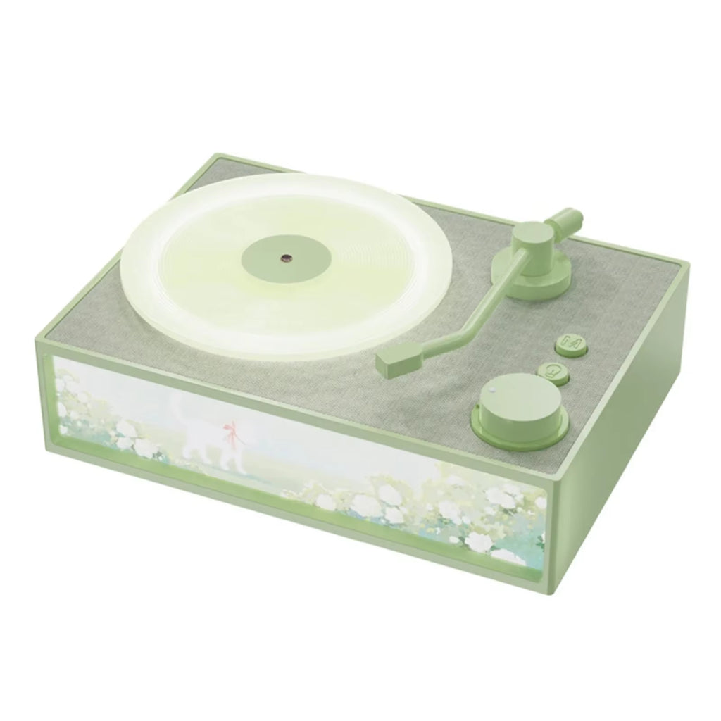 Essential Oil Diffuser Bluetooth Speaker - Retro Vintage Vinyl Design with Ambient Lighting for a Cozy Atmosphere