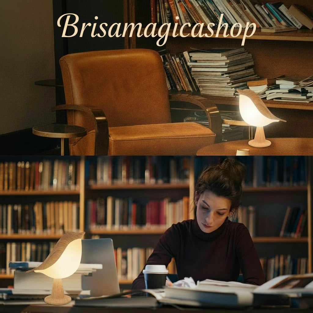 Small Desk Lamp, Bird Lamp Bedside Lamps with 3 Color Temperature and Touch Sensor,Cordless Lamp Kids Night Light