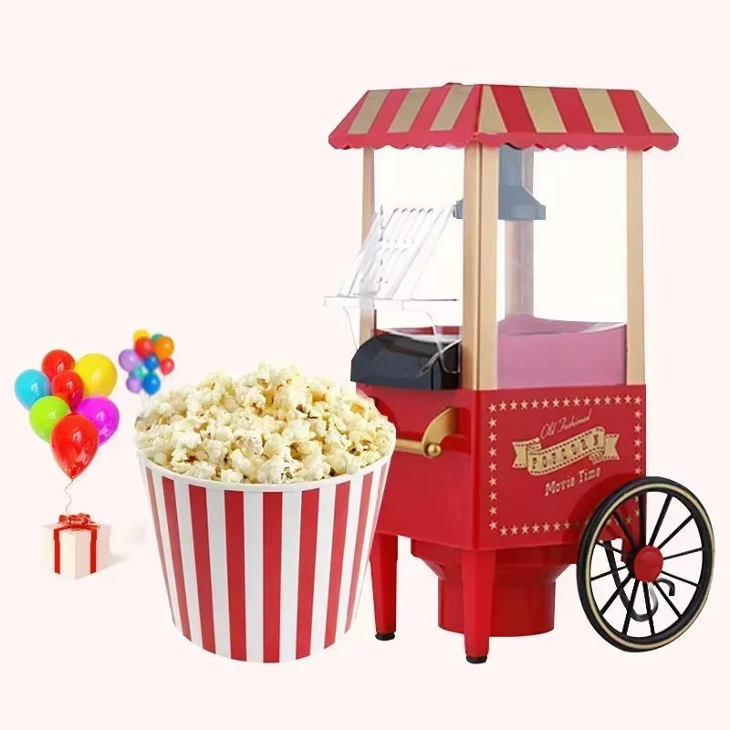 Electric Popcorn Maker Home Corn Popcorn Making Machine Fully Automatic Trolley Corn Popper DIY Creativity for Children