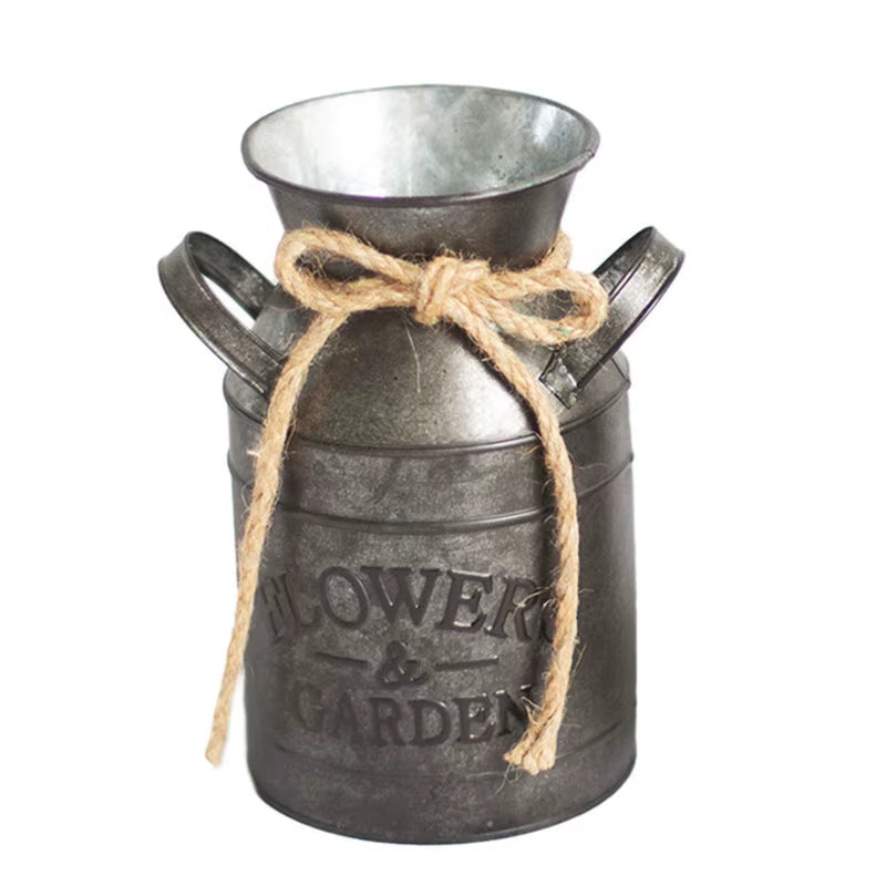 Rustic Metal Milk Cans Retro Original Country Farmhouse Home Decoration Flower Pots