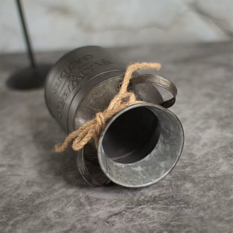 Rustic Metal Milk Cans Retro Original Country Farmhouse Home Decoration Flower Pots