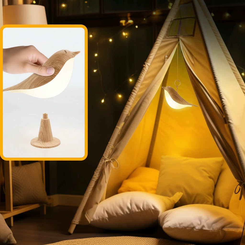 Small Desk Lamp, Bird Lamp Bedside Lamps with 3 Color Temperature and Touch Sensor,Cordless Lamp Kids Night Light