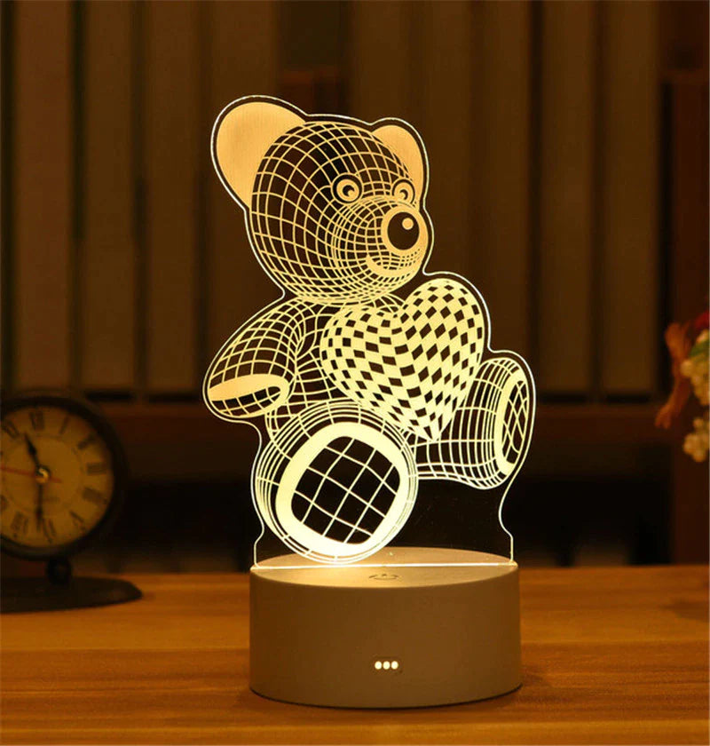 3D Lamp Acrylic LED Night Lights Christmas Party Decoration Night Light for Home Bedroom Decor New Year Wedding Neon Lamp USB
