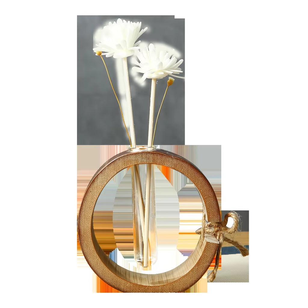 Bamboo Home Fragrance Diffuser Bottle Party Gifts Glass Container Reed Diffuser Essential Oil Bottle Flower Diffusers Sticks