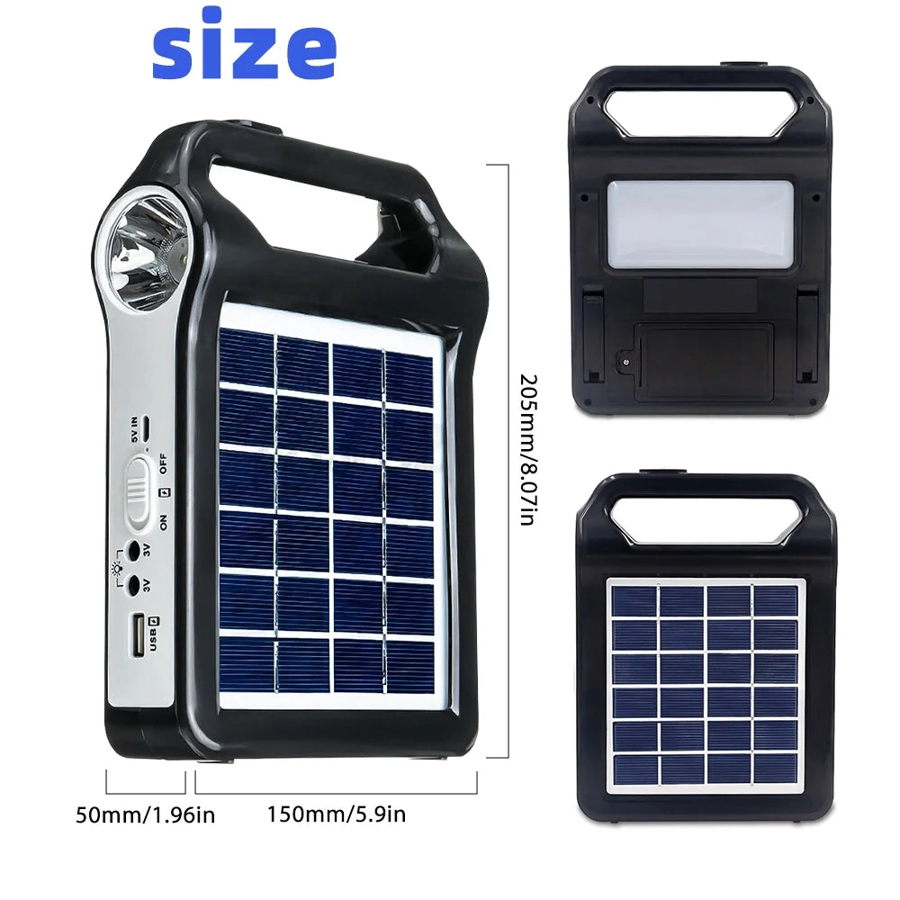 🌞 Generador Solar Portátil 3 en 1 – Energía Limpia para Camping y Emergencias